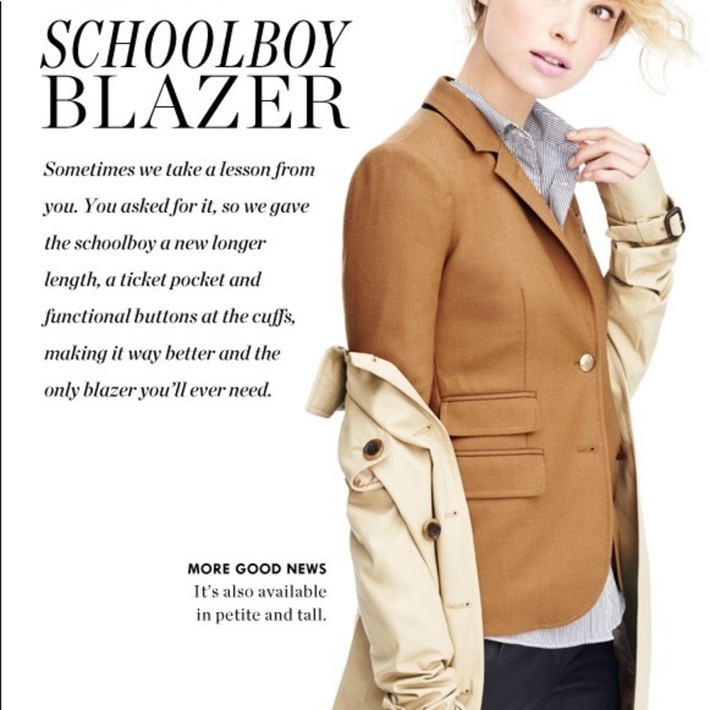 J.Crew sz 6 Schoolboy Blazer in tan 100% wool